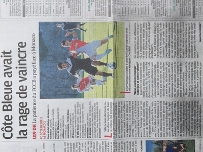 FCCB U19 bat Monaco : lire l'article de la Provence